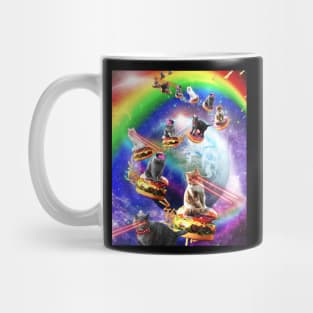 Space Galaxy Laser Lazer Cat Cats Burger Donut Pizza Rainbow Mug